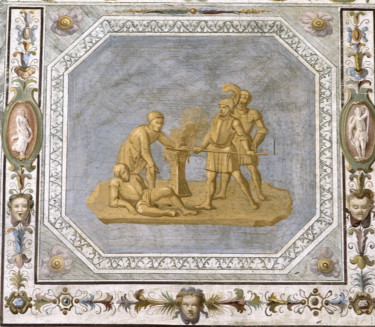Soldati attorno ad un braciere - Villa medicea della Petraia, Firenze
